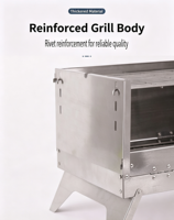 Réchaud de camping pliable en acier inoxydable, barbecue portable au charbon de bois pour la maison, l'extérieur et le camping