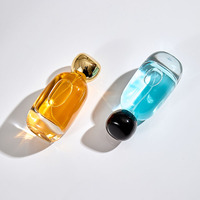 Flacon de parfum cylindrique en verre simple et luxueux, avec bouchon en acrylique, 100 ml, avec boîte d'emballage – Vente en gros