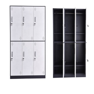 <span class=keywords><strong>Casier</strong></span> métallique à 6 portes pour le personnel de la salle de sport et les étudiants, idéal pour les vestiaires et le rangement des vêtements de travail. - Product Image 1
