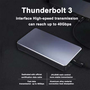 8 ТБ NVME M2 SSD корпус 40 Гбит/с Thunderbolt <span class=keywords><strong>3</strong></span> Type-C алюминиевый корпус для ноутбука/настольного компьютера <span class=keywords><strong>2</strong></span>,5 SATA SSD включает в себя кабельную коробку Thunderbolt - Product Image 5