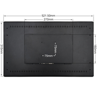 Monitor Industrial de pantalla táctil capacitiva IPS de 21,5 pulgadas, 1920x1080, VGA, DVI, USB, marco de aluminio metálico, TFT integrado plano puro