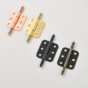 Chinese Style Iron Hinge <b>6</b> Hole Antique Bronze Rose Gold Black Surface Mount Furniture Hinge Durable Plated - Product Image 1