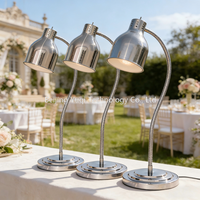 Lampe chauffante rétractable argentée pour aliments, chauffe-plats pour restaurant, buffet et usage domestique