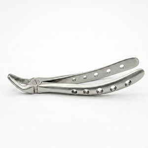 Pinzas de Extracción Dental para Molares Inferiores, Acero Inoxidable con Superficie Mate, Mangos Perforados y Puntas Dentadas - Product Image 1