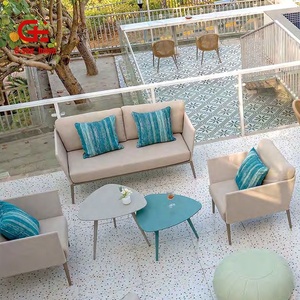 Canapé d'extérieur modulable moderne pour jardin, chambre ou salon, avec <span class=keywords><strong>coussin</strong></span> en tissu, vente en gros pour hôtels - Product Image 3
