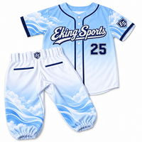 Uniforme de baseball d'été OEM d'usine, entièrement imprimé par sublimation, séchage rapide, respirant, avec appliques en twill.