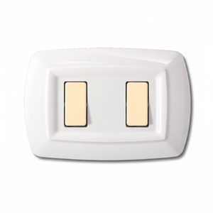 Elettrochanali rotondi 'piastra tecnopolimero 2 posti interruttori a parete bianca - Product Image 1