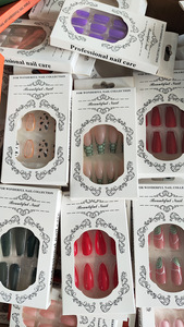 Promoción: 24 Uñas Postizas Acrílicas de Lujo de Alta Calidad, Estilo Mixto Aleatorio, Punta Francesa, Forma Ataúd, Cuadrada, Almendrada, Uñas a Presión para Dedos - Product Image 5