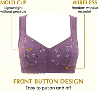 Soutien-gorge confortable pour femmes âgées, sans armatures, à fermeture avant, style débardeur, pour le sport