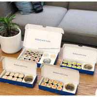 Boîte d'emballage écologique pour sushis, gâteaux, donuts, biscuits, brownies, pâtisseries, boîtes en papier avec inserts