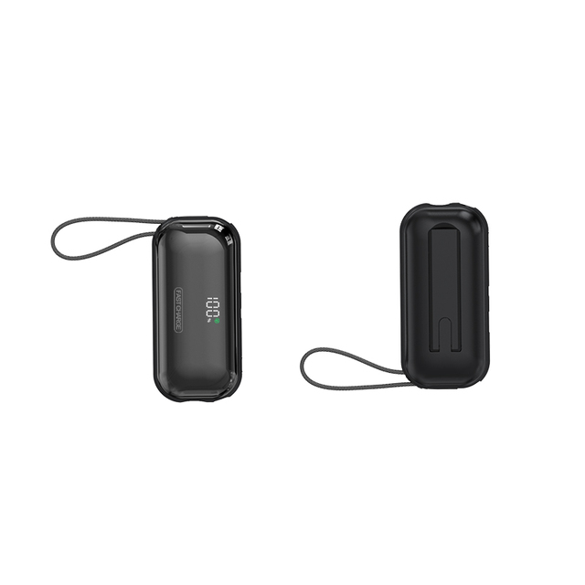 Factory direct Popular Promotional Gifts 5000mah Mini Capsule power bank with LED Display & built-in cables Travel power bank