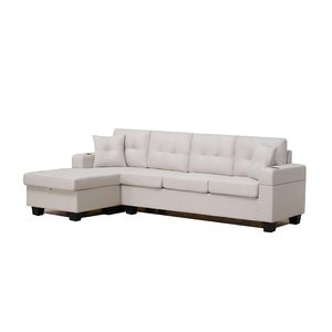 Sofá de tela Sofá <span class=keywords><strong>en</strong></span> forma de <span class=keywords><strong>L</strong></span> con almacenamiento Otomano Convertible izquierdo y derecho - Product Image 1