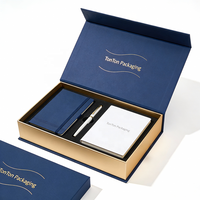 Boîte magnétique personnalisée et boîte cadeau bleue pour cadeau promotionnel, papier bleu élégant