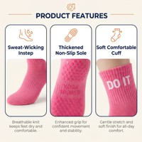 Chaussettes de yoga antidérapantes de haute qualité, chaussettes de Pilates avec grip, chaussettes à logo personnalisé pour l'entraînement à domicile et les exercices au sol