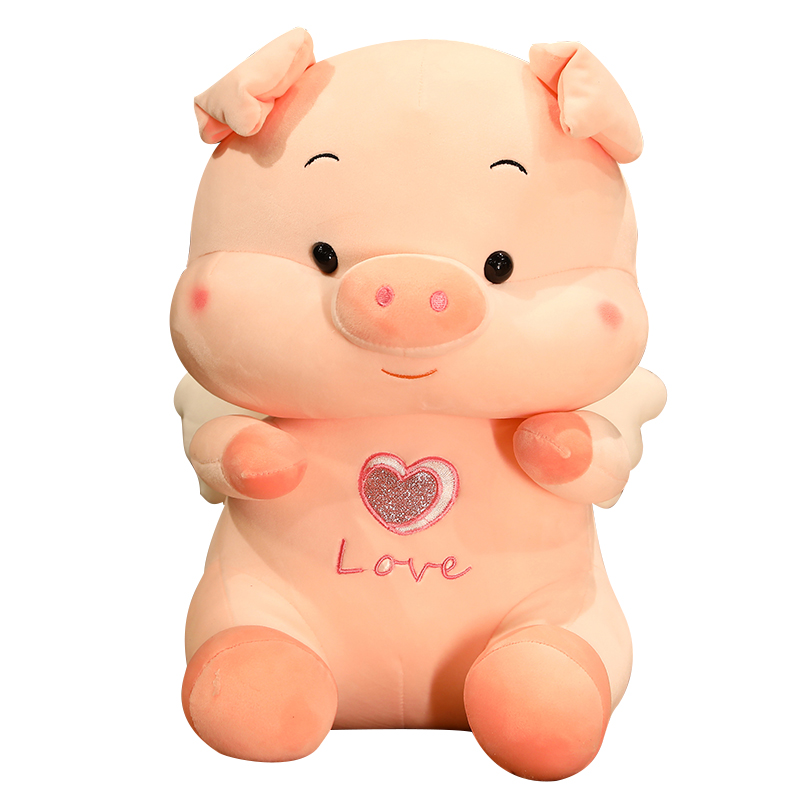 Jouet peluche cochon sonore pour chien Rose 25x30 cm