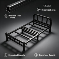 Cadre de lit simple pliable robuste en métal, portable et peu encombrant, pour chambre à coucher, maison, hôtel