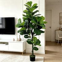 Ficus Lyrata artificiel hautement simulé, toucher réel, pour la décoration intérieure et les arrangements floraux de mariage