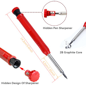 <span class=keywords><strong>Crayon</strong></span> <span class=keywords><strong>de</strong></span> charpentier mécanique pour marquage <span class=keywords><strong>de</strong></span> trous profonds <span class=keywords><strong>de</strong></span> 2,8 mm, taille-<span class=keywords><strong>crayon</strong></span> intégré, pointe longue, plastique ABS + métal, impression UV/numérique, OEM - Product Image 4