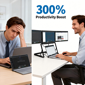 Monitor Portátil IPS de Negocios y Viajes TriCreate de 15.6 Pulgadas, 1080P FHD, Tipo C, con Triple Pantalla y Servicio Postventa sin Preocupaciones <span class=keywords><strong>para</strong></span> Computadora Portátil y Juegos - Product Image 3