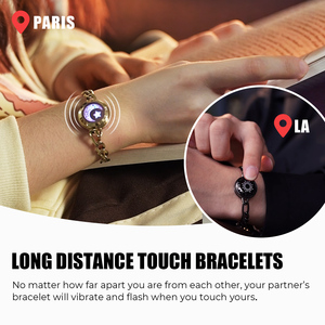 Fine <span class=keywords><strong>Totwoo</strong></span> Long Distance Touch Smart Jewelry Pulseras chapadas en oro de acero inoxidable Compras Regalo único para graduación en línea - Product Image 2