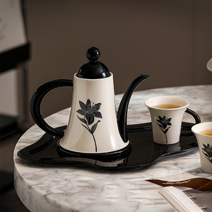 ชุดกาแฟและชาสไตล์ฝรั่งเศสแบบคลาสสิก ชุดถ้วยชาเซรามิกและกาน้ำชา ชุดของขวัญชา - Product Image 2