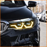 Pour BMW G30 G38 Série 5 2018 2019 2020 Phare fumé 4 feux de croisement 8 feux de route LED adaptatif avec accent bleu Plug and Play
