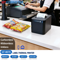 Printer Thermal Barcode GTCODESTAR 80mm untuk Struk, Printer Thermal POS GT-8070 untuk Stiker Struk Langsung 58mm