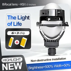 Personalización de fábrica 65W alta potencia bi led proyector lentes luz para coche 3,0 pulgadas H4 H7 H11 LED faros lente accesorios de coche