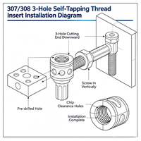 Nitronic60 307/308 Three Hole Self Tapping Insert Corrosion Resistant Self Tapping Insert