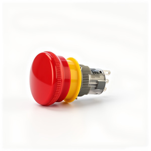 Botón pulsador de parada de emergencia metálico IP65 con retención para uso en paneles de control de torres de refrigeración - Product Image 5