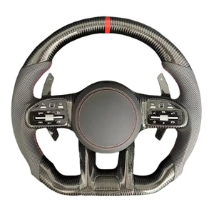 Misura per Benz Mercedes <span class=keywords><strong>AMG</strong></span> C63 E63 a <span class=keywords><strong>C</strong></span> E CL GL <span class=keywords><strong>W205</strong></span> W204 W213 W212 2012-2021 su misura RPM LED volante in fibra di carbonio - Product Image 2