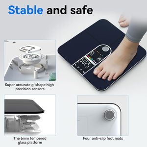 Báscula Digital Inteligente para Baño con App, Análisis <span class=keywords><strong>de</strong></span> Composición Corporal, IMC, Grasa Corporal, <span class=keywords><strong>Masa</strong></span> <span class=keywords><strong>Muscular</strong></span>, Frecuencia Cardíaca, Precisión <span class=keywords><strong>de</strong></span> 17 Núcleos - Product Image 4