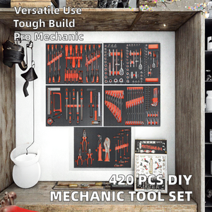 <span class=keywords><strong>Kit</strong></span> di utensili per la casa da lavoro meccanico 420 pezzi con martelli cacciaviti CRV Set presa per officina automobilistica - Product Image 2
