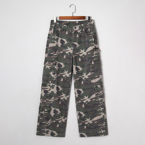 <span class=keywords><strong>Jeans</strong></span> <span class=keywords><strong>Cargo</strong></span> a Gamba Larga in Denim Verde Mimetico Chic di Moda Occidentale Dear-Lover per <span class=keywords><strong>Donna</strong></span> - Product Image 3