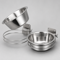 Ensemble de bols à nourriture pour perroquets en acier inoxydable, 6 tailles, abreuvoir pour cage à oiseaux avec support de fixation et écrou à oreilles