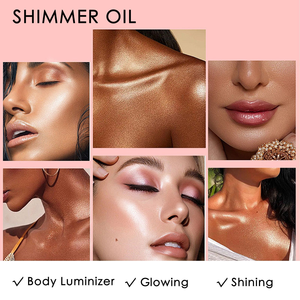 3 colores bronce 3,38 FlOz cara resplandor perla resaltador <span class=keywords><strong>iluminador</strong></span> maquillaje corporal brillo oro líquido aceite brillo cuerpo aceite - Product Image 6