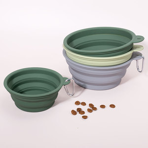 400/1000ml taşınabilir seyahat köpek su yiyecek kasesi BPA ücretsiz silikon katlanabilir evcil hayvan besleme kasesi yürüyüş için - Product Image 1