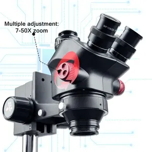 Kính hiển vi soi nổi ba mắt zoom liên tục YCS-7050X 7-50 dùng cho bảo trì điện thoại di động, hàn mạch PCB, sửa chữa - Product Image 4