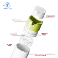 Nouvelle Bouteille Pompe Airless de Luxe à Clipser avec Interrupteur Rotatif et Verrouillage par Torsion, Argentée, 30ml-150ml, pour Lotion et Crème