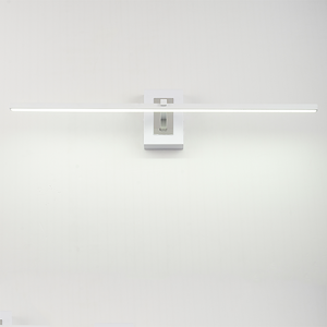 Applique murale LED linéaire moderne et mince, en aluminium blanc, abat-jour rectangulaire, blanc chaud 3500K, à fixation murale pour salon - Product Image 4