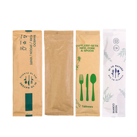 Ensemble de vaisselle jetable en bambou naturel, biodégradable, pour mariage, fête, logo personnalisé, cuillère, fourchette, couteau pour utilisation en avion