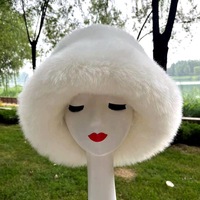 Chapeau bob en fausse fourrure à motifs tie-dye et color block pour femme, doux, chaud, multi-couleurs, motif renard, pour fête, pêche, décontracté, sport