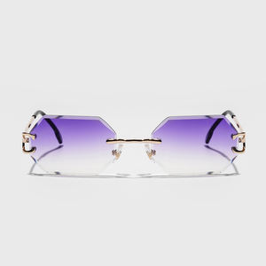 نظارات شمسية Finewell كلاسيكية كلاسيكية قديمة بشعار مخصص نظارات شمسية بدون إطار UV400 كلاسيكية مضلعة نظارات شمسية فاخرة من المصمم - Product Image 1