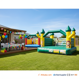 Château gonflable pour enfants en PVC de qualité commerciale, château gonflable extérieur, château gonflable sur le thème des animaux de la savane pour la location de fêtes - Product Image 1