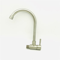 Robinet mural simple eau froide Water Knows Warmth High-Impression en alliage de zinc brossé 304, pression 0,8 MPA, 15 mm, pour cuisine