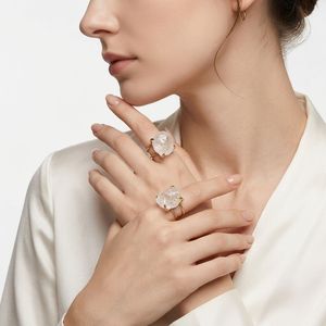 Anillo de Cristal Natural con Amatista, Citrino y Ágata Roja, Anillos con Piedras Preciosas, Chapado en Oro, Ajustable, Banda Abierta, Joyería para Mujer - Product Image 5