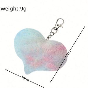 Fluffy Heart Shaped Fake Rabbit Fur Ear Pompom Keychain Bulk Puff Ball Mini Furry Keychain Pom Pom Fur Ball Keychains - Product Image 4