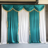 Rideaux d'église personnalisés décoration de fond de scène de mariage draperie avec cantonnière et butin pour la décoration