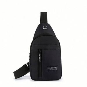 Nouveau design tendance, sacs d'école en nylon antivol avec logo personnalisé, sacs de poitrine pour hommes avec port USB, sacs bandoulière pour hommes - Product Image 2