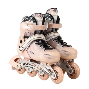 Patins à roulettes à une rangée transfrontalière directe du fabricant, ensemble complet de patins à roulettes à double fixe pour débutants en matériau PU - Product Image 5